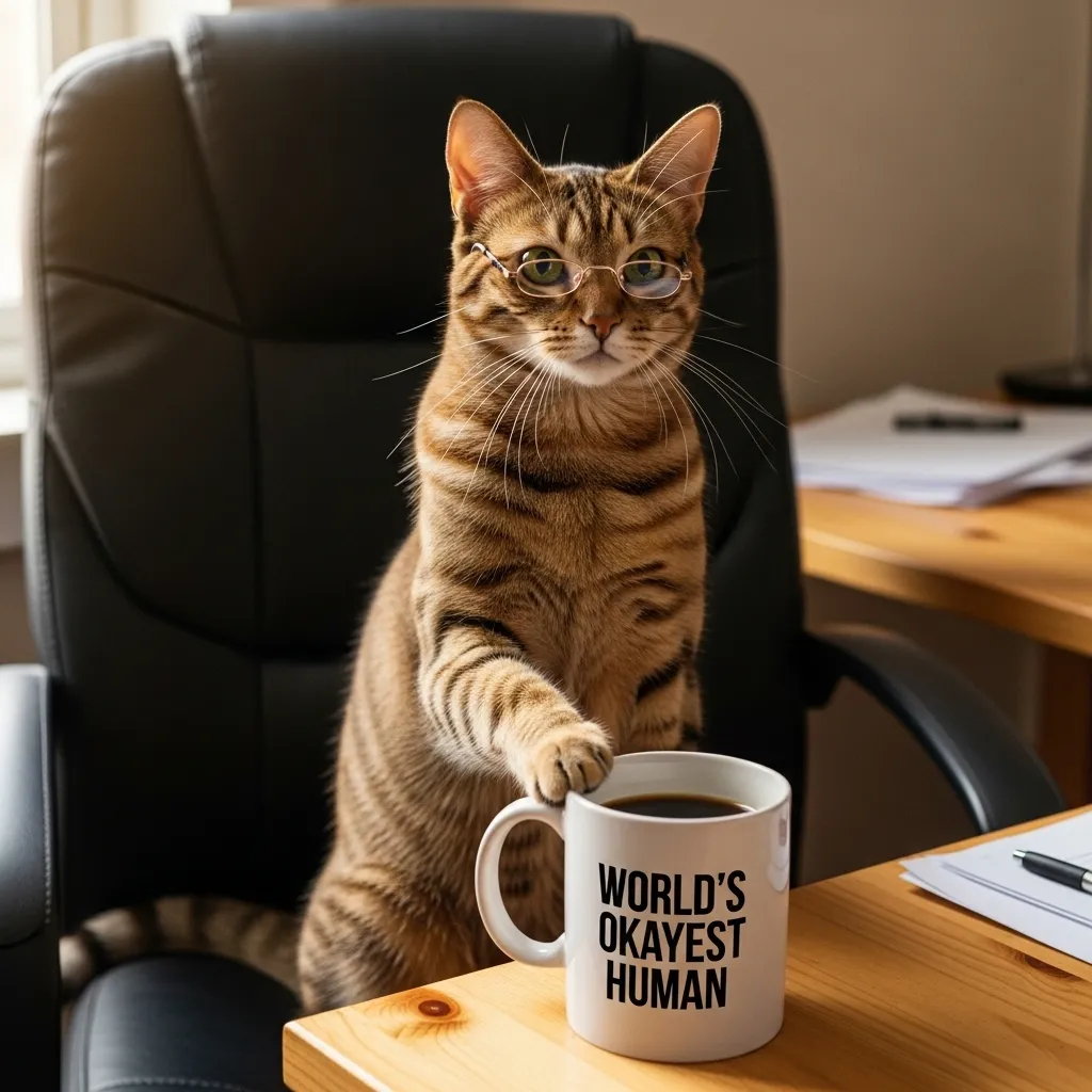 Cat as boss working from home – funny cat lover humor for remote workers
