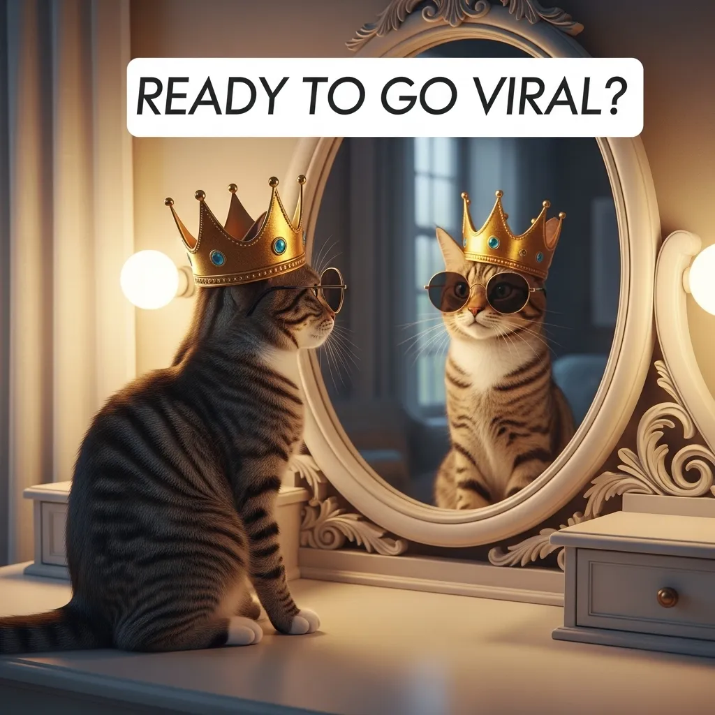 cat mirror meme 2025