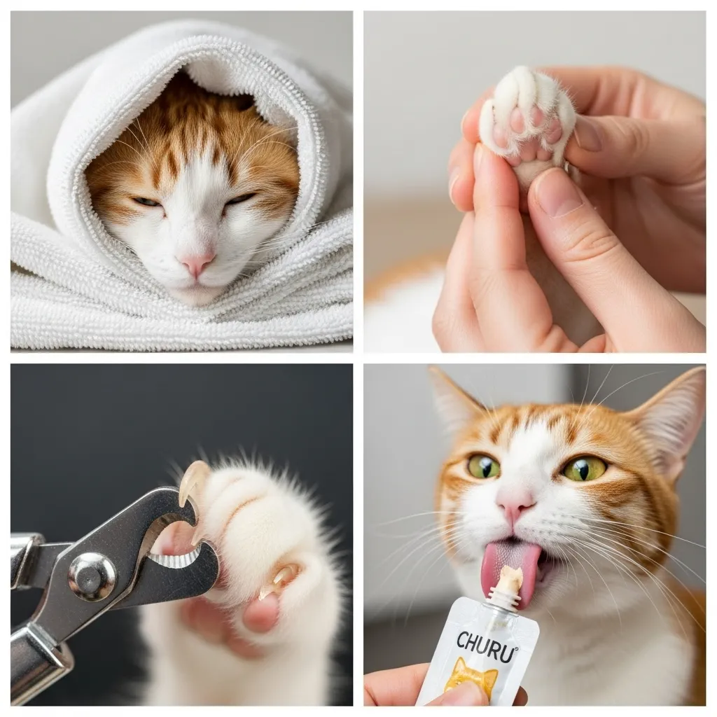 Safe cat nail trimming tips – step-by-step burrito method 2025