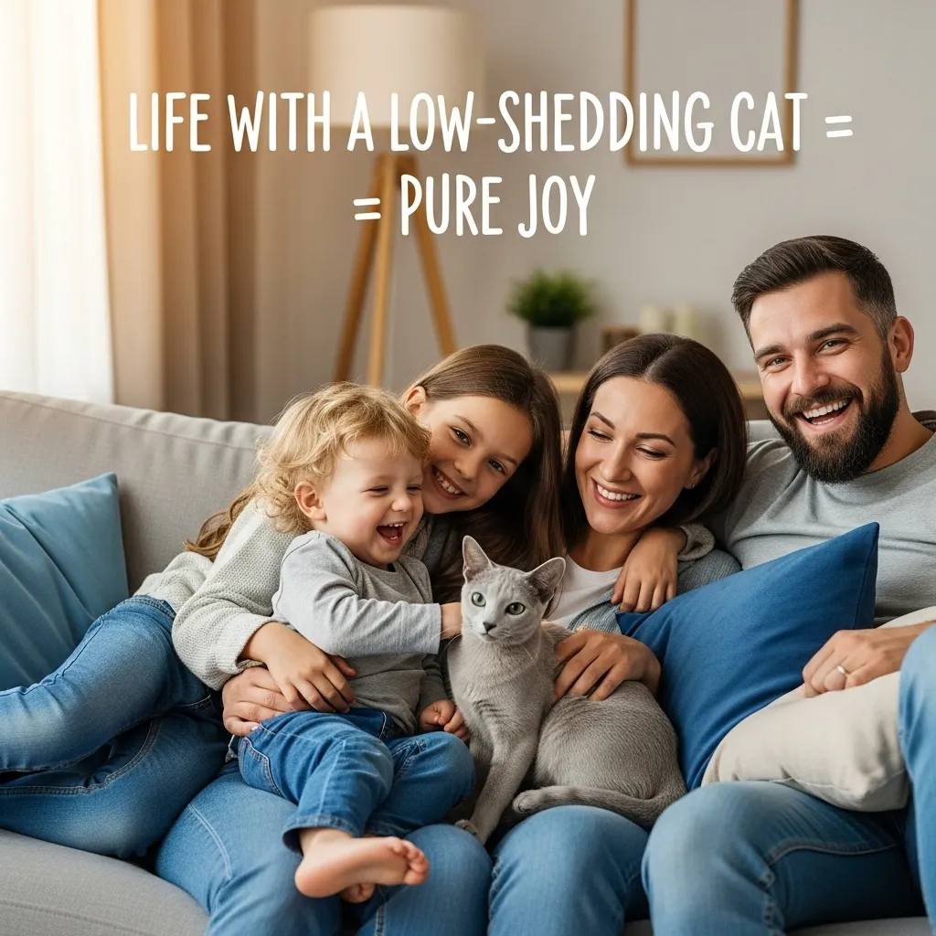 Cat Breeds That Donβt Shed 5 Family living allergy-free with their Russian Blue cat β Cat Bloom Haven 2025