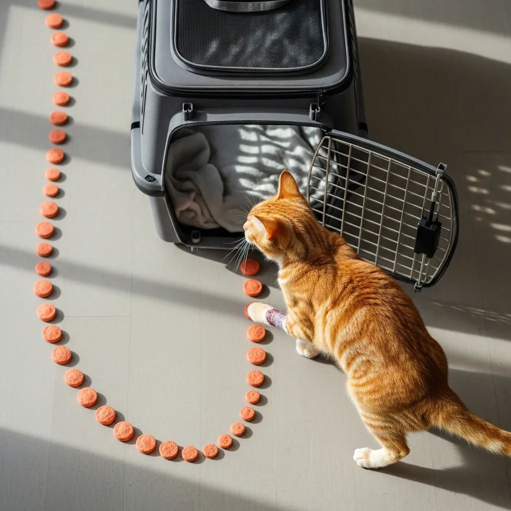 Proven treat-trail method for stray cat rescue that prevents dangerous chases