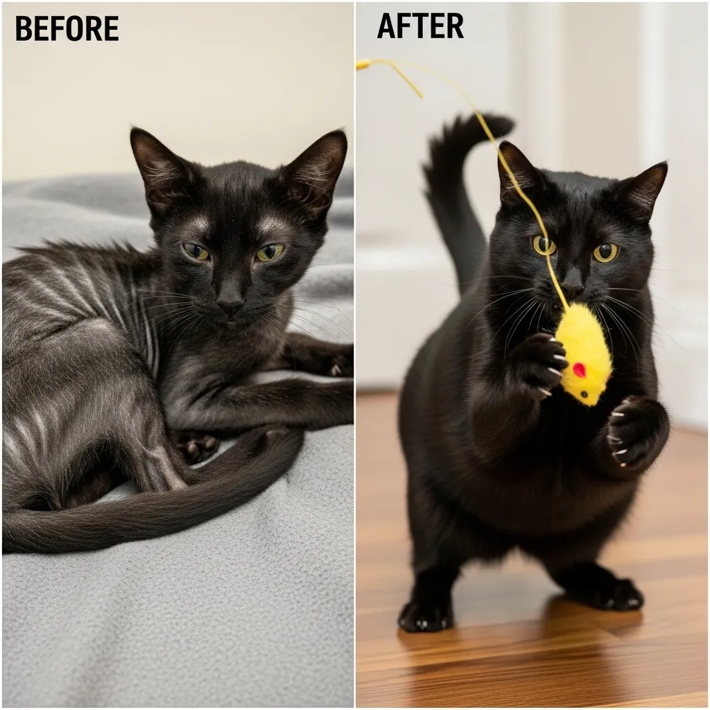 Diabetic cat before and after insulin + low-carb diet — real Cat Bloom Haven remission story”
