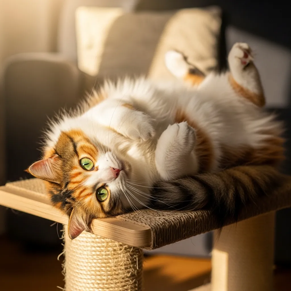 Cat with perfect skin health after following prevention protocol