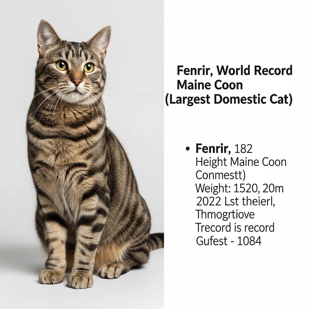 Coon cat size comparison – average cat vs Guinness record holder Fenrir (47 inches long)