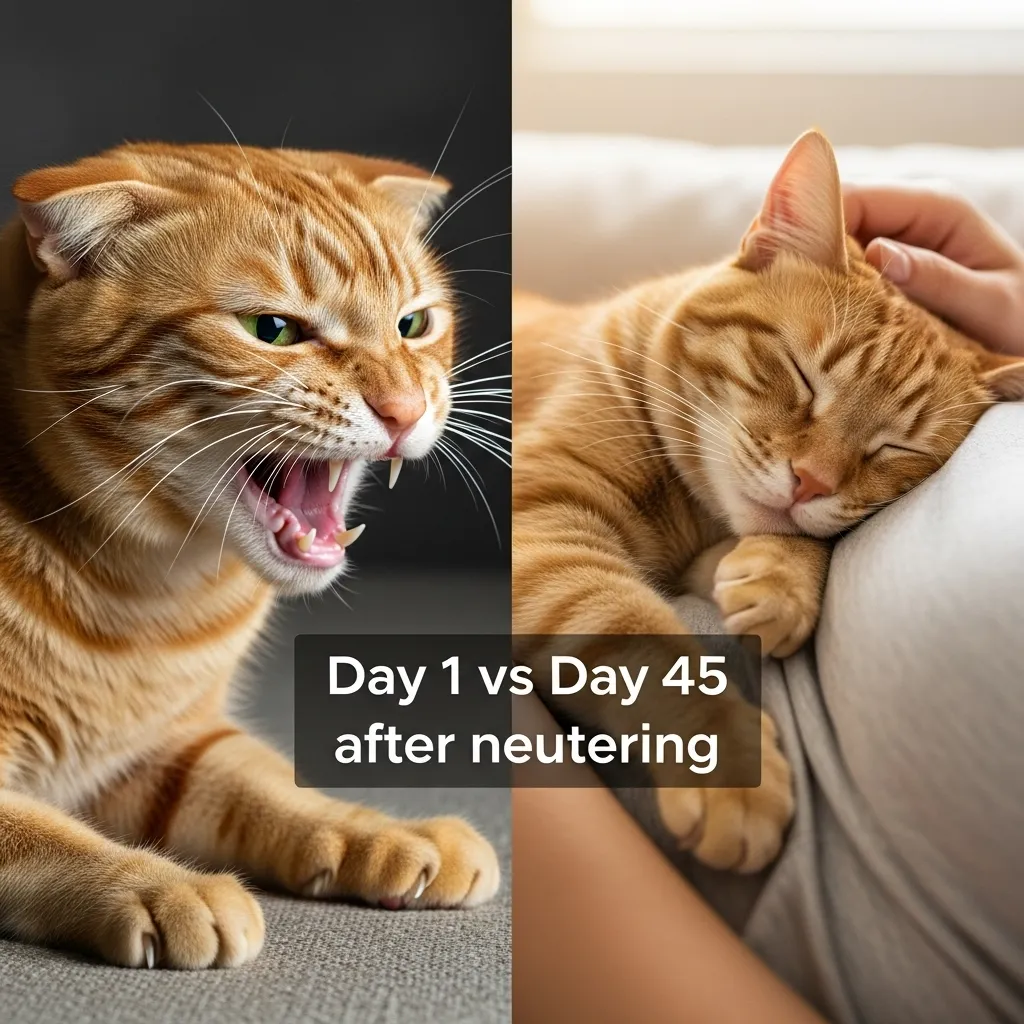 Cat behavior after neutering – dramatic improvement in 45 days