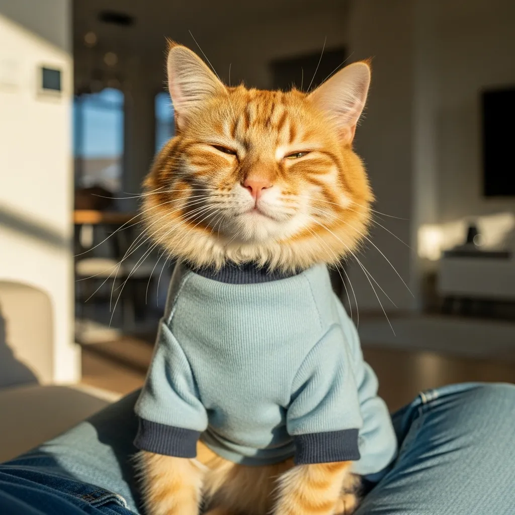 Happy cat one week after neutering – the glow is real