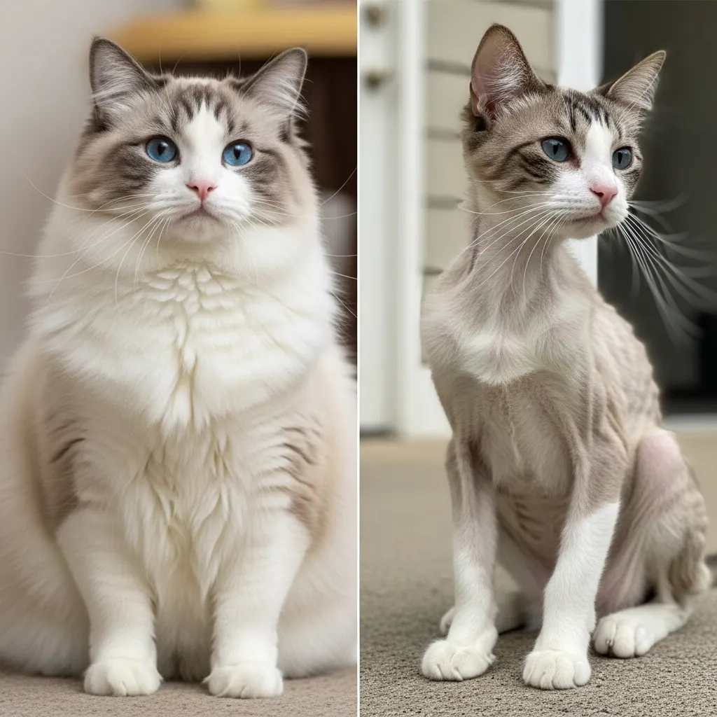 Weight loss in diabetic cats – dramatic before vs after