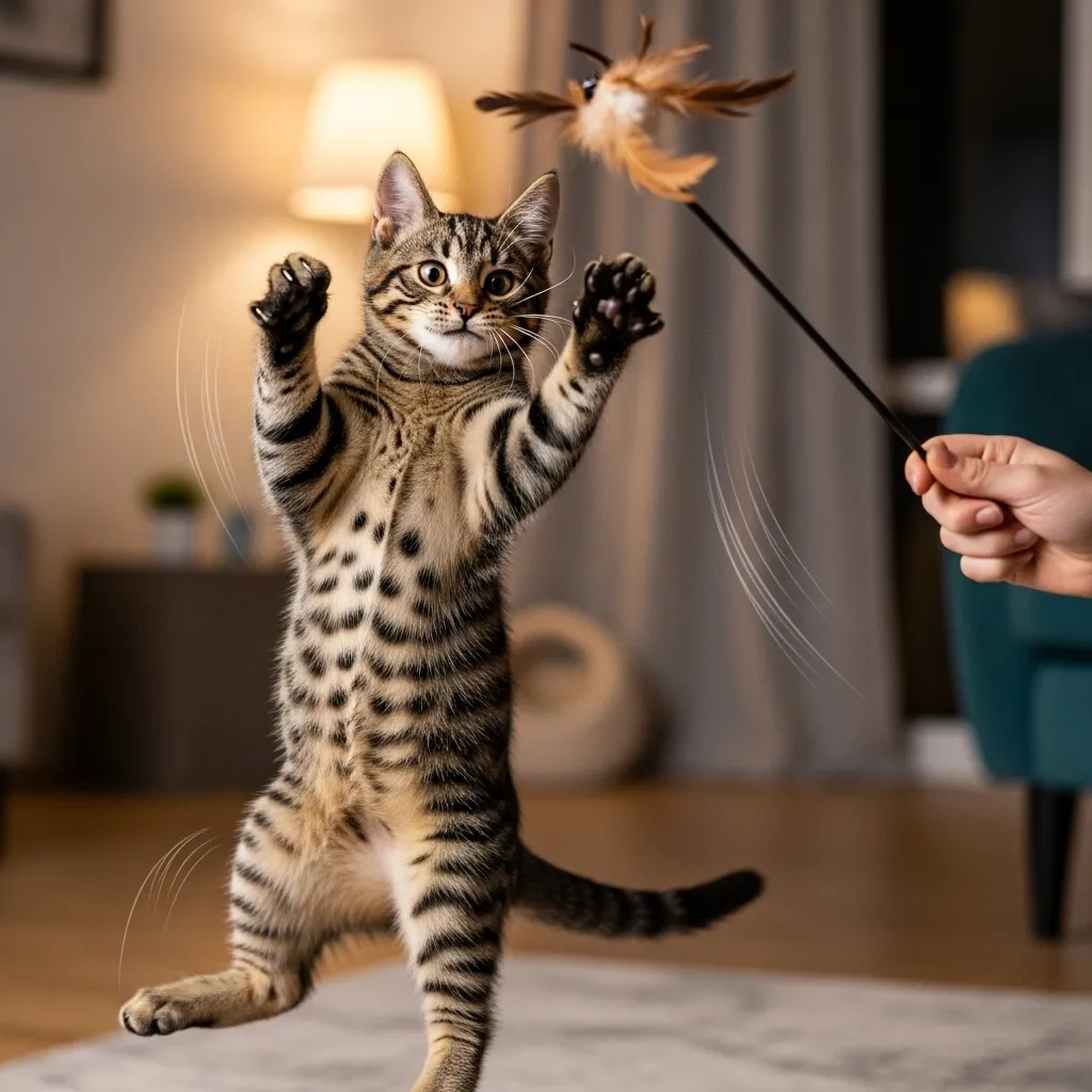 Safe play redirection to prevent play aggression biting in cats
