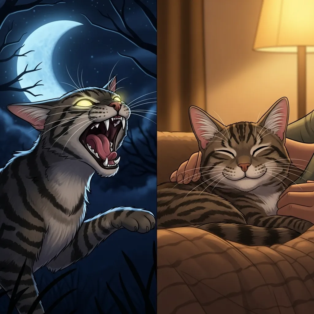 Cat making weird noise at night vs. content purring – understanding cat vocalizations