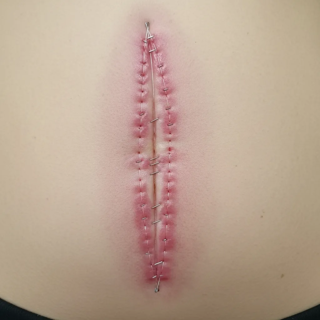 Normal vs infected cat spay incision comparison