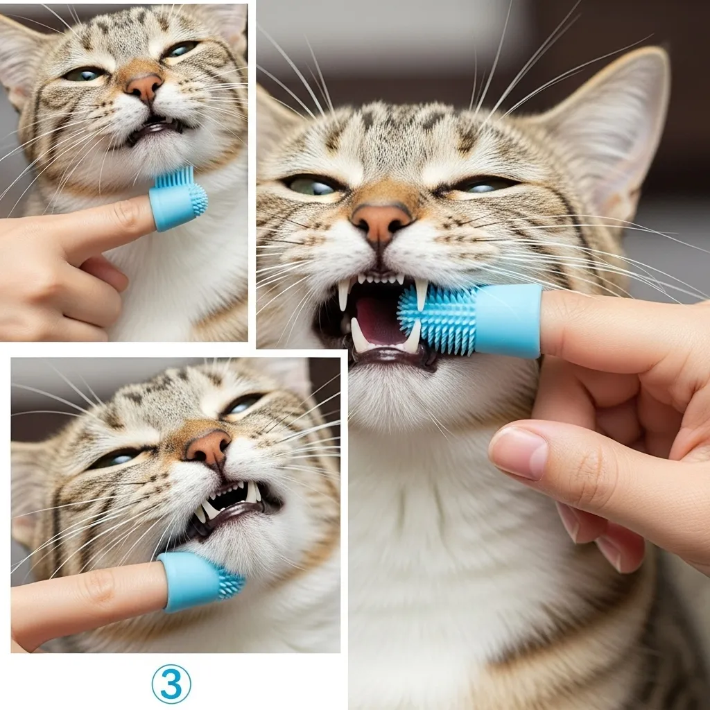 Step-by-step visual guide to brushing cat teeth at home safely
