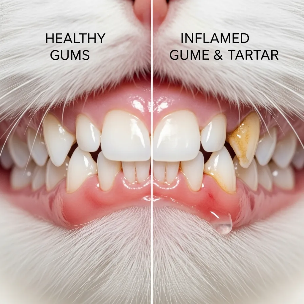  Dental problems in cats causing excessive drooling – before and after comparison