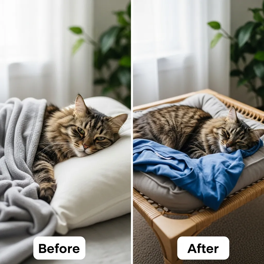 How to train cat to sleep in own bed instead of on pillow