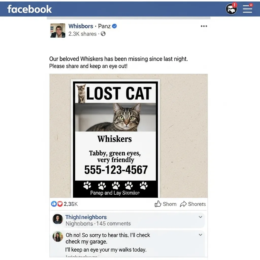 Social media pet recovery stories  how using social media to find a cat works.