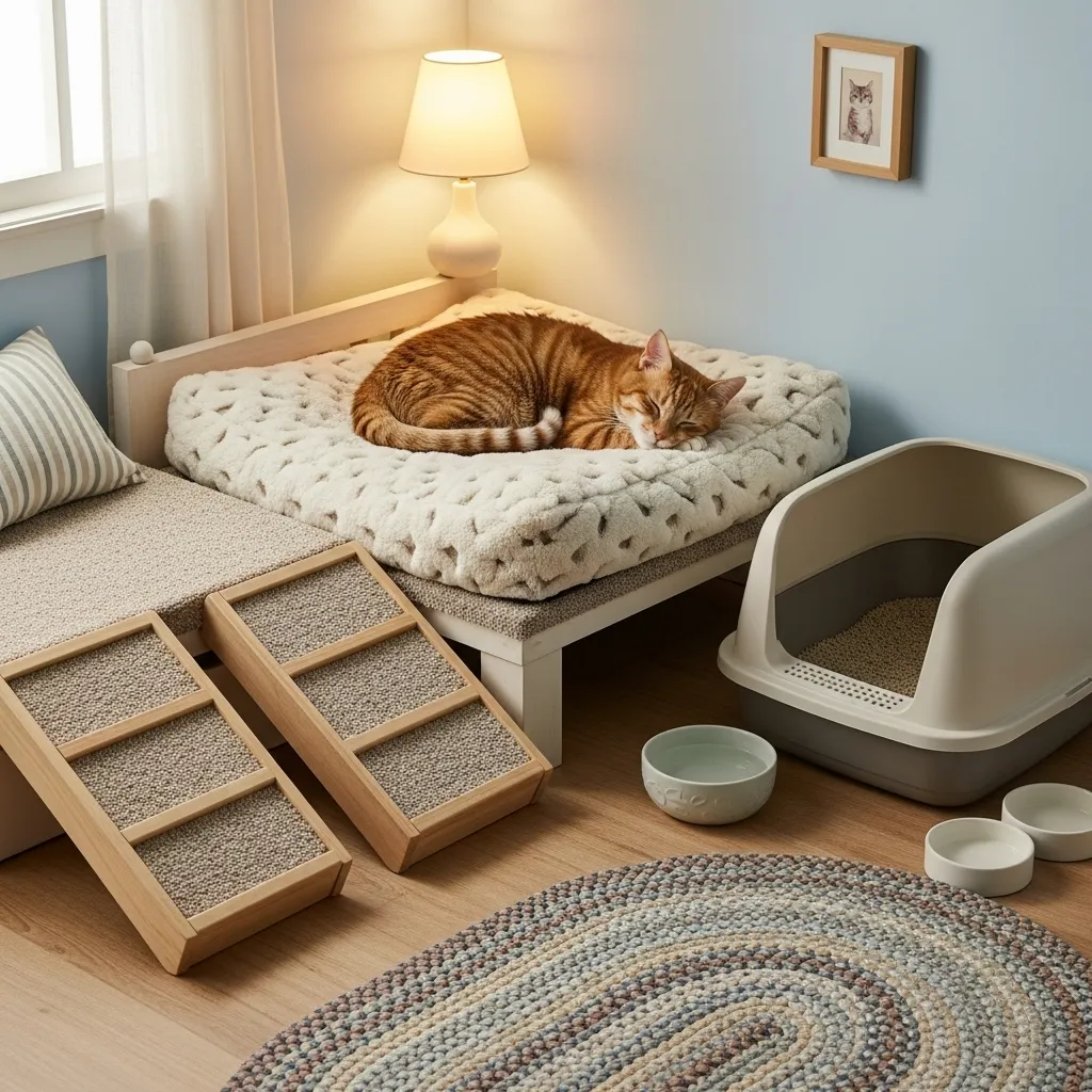 Arthritis-friendly home ideas for cats – ramps, orthopedic beds, low litter boxes