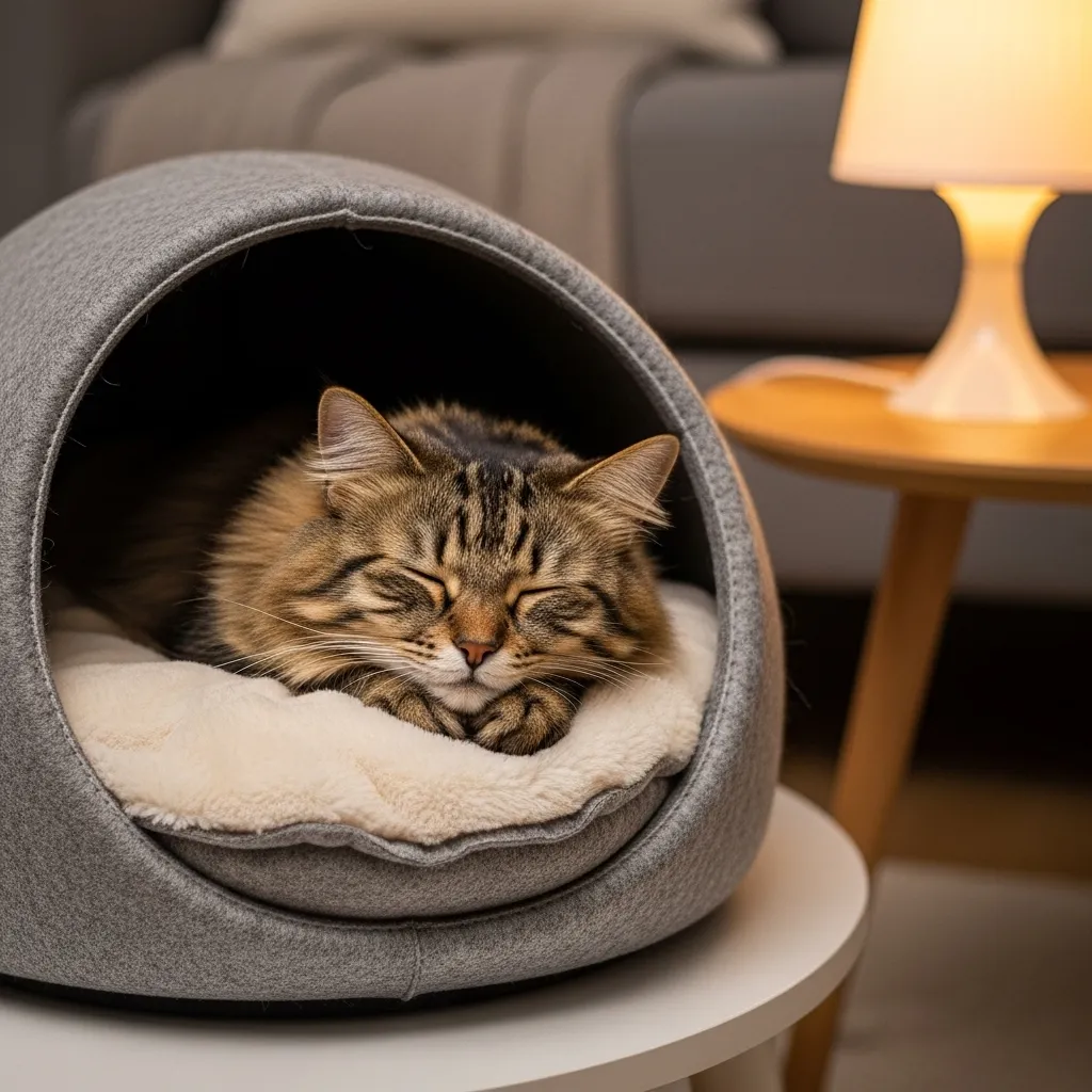  Safe zone setup to reduce stress-related cat behaviors.