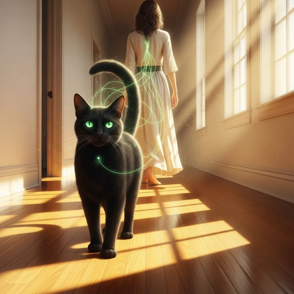 Spiritual meaning of a cat following you – feline guardian energy in motion