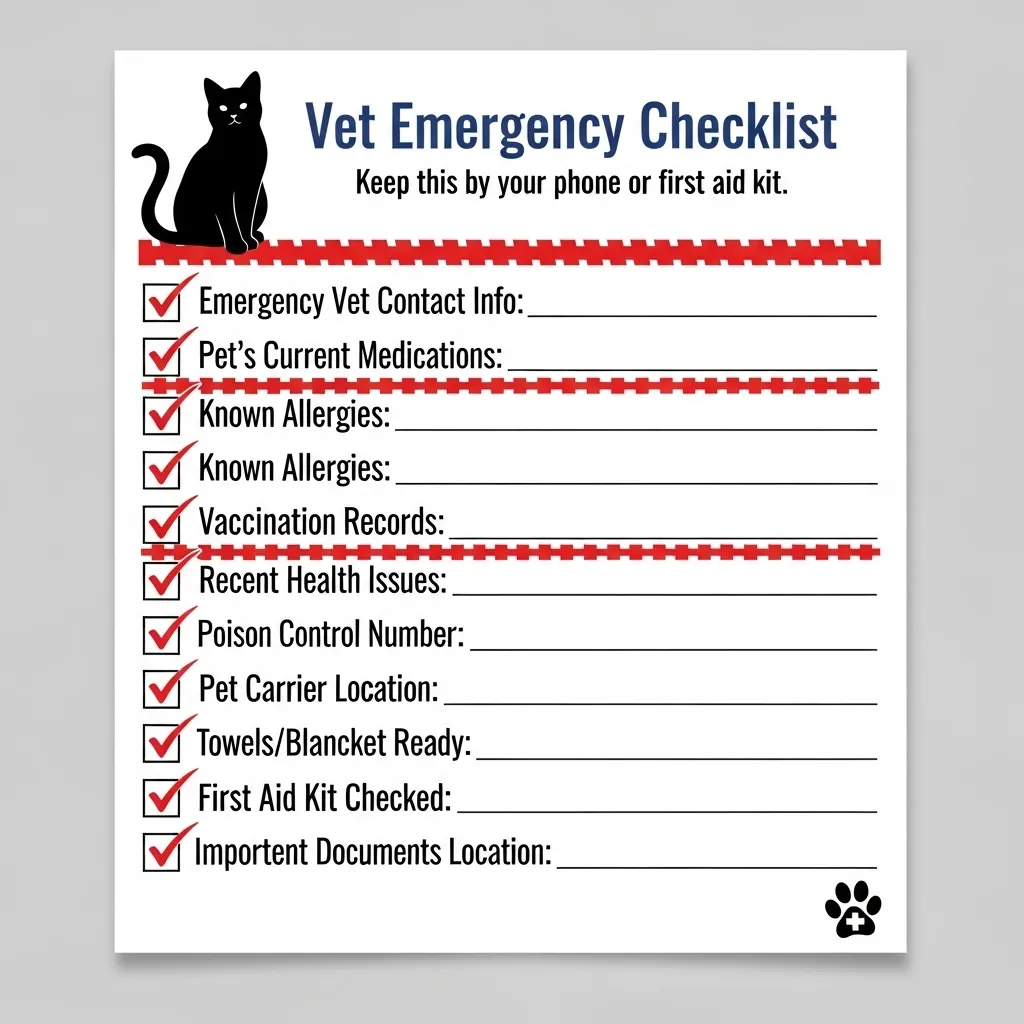 When to take your cat to the vet emergency checklist.