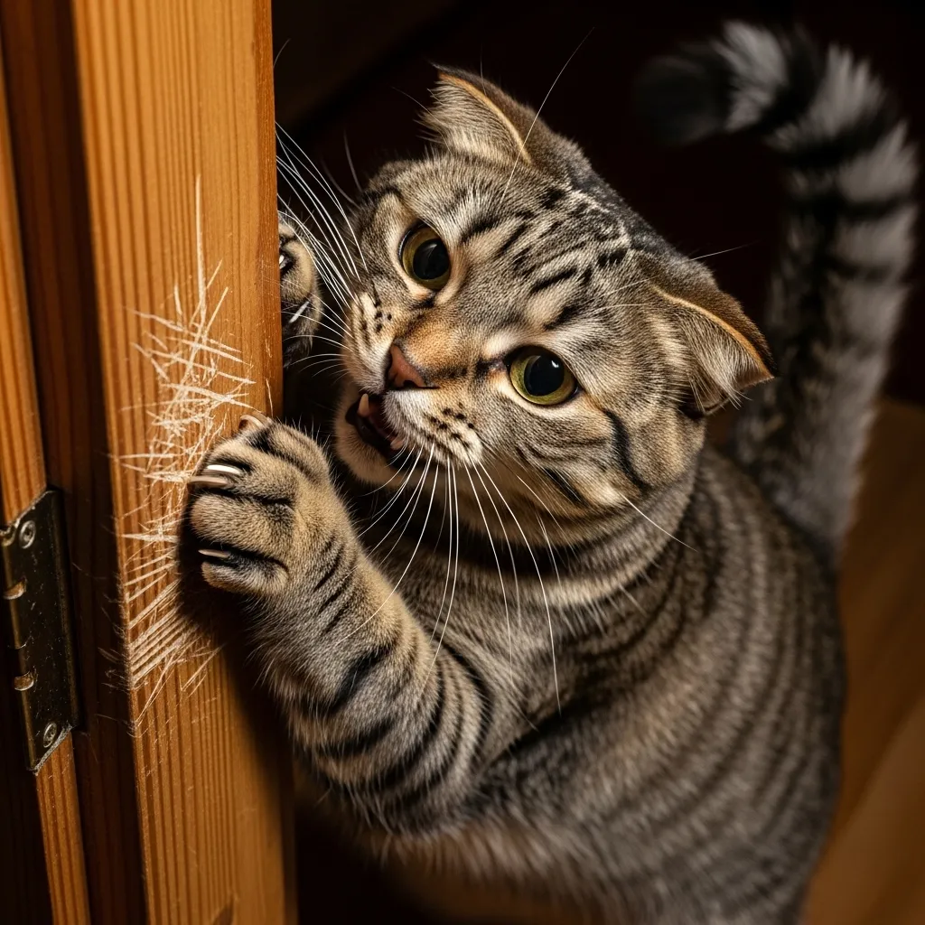 cat showing destructive behavior due to separation anxiety