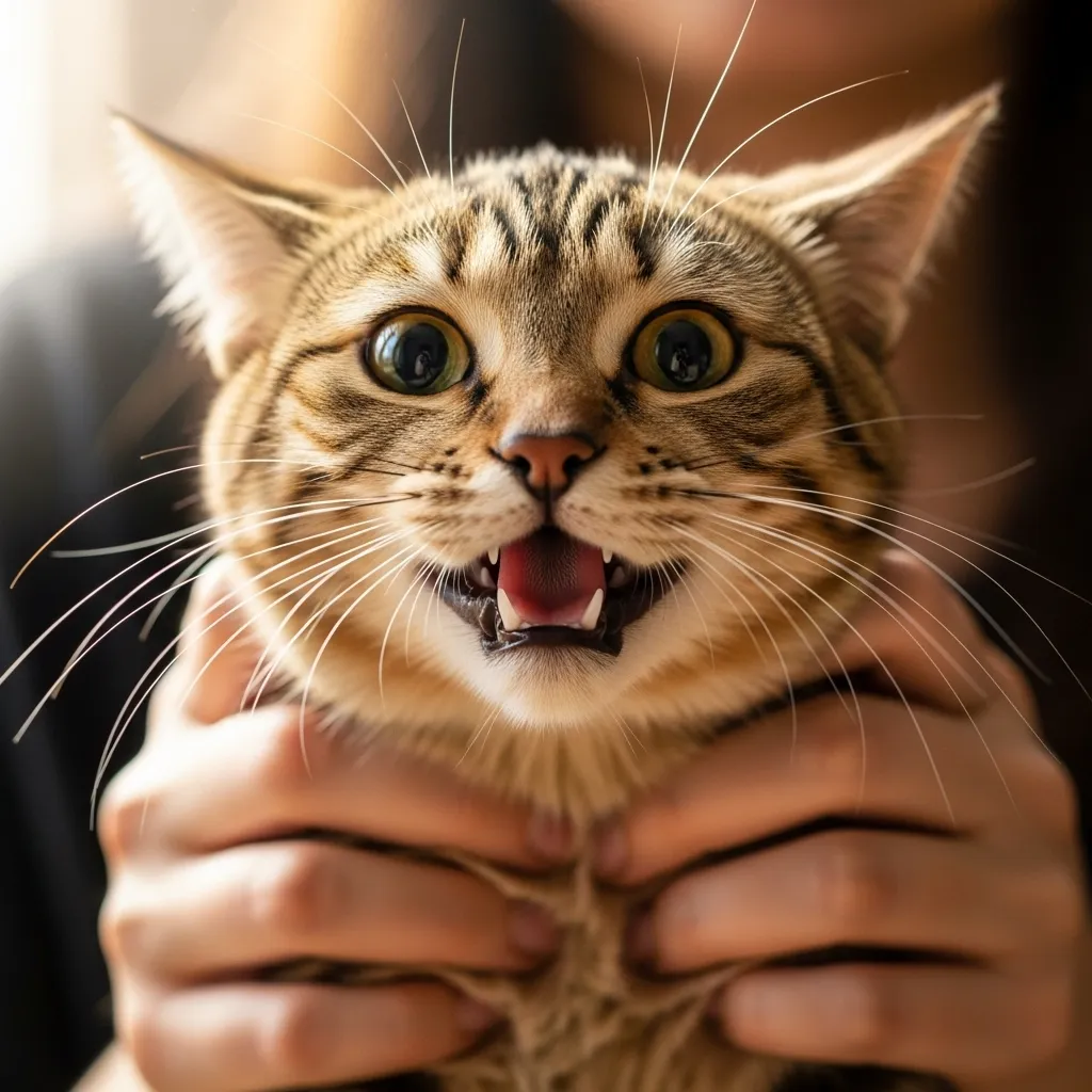 Why Does My Cat Meow When I Pick Her Up 1 Cat meowing while being picked up – classic moment every owner recognizes