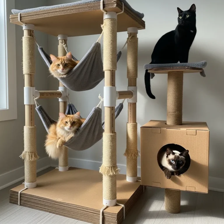 DIY Cat Tower Using Cheap Materials