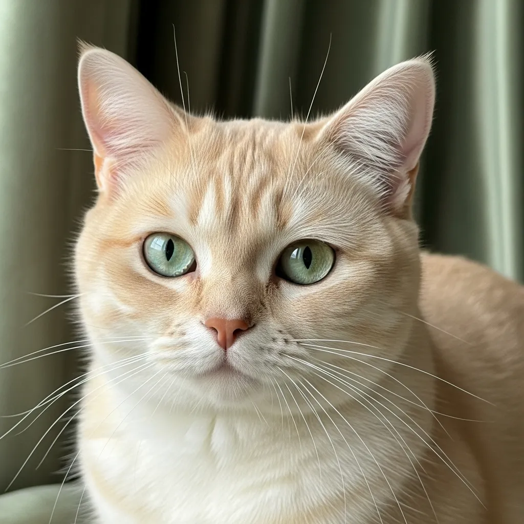 Cream British Shorthair portrait – ultimate cat color palette inspiration for neutral home decor
