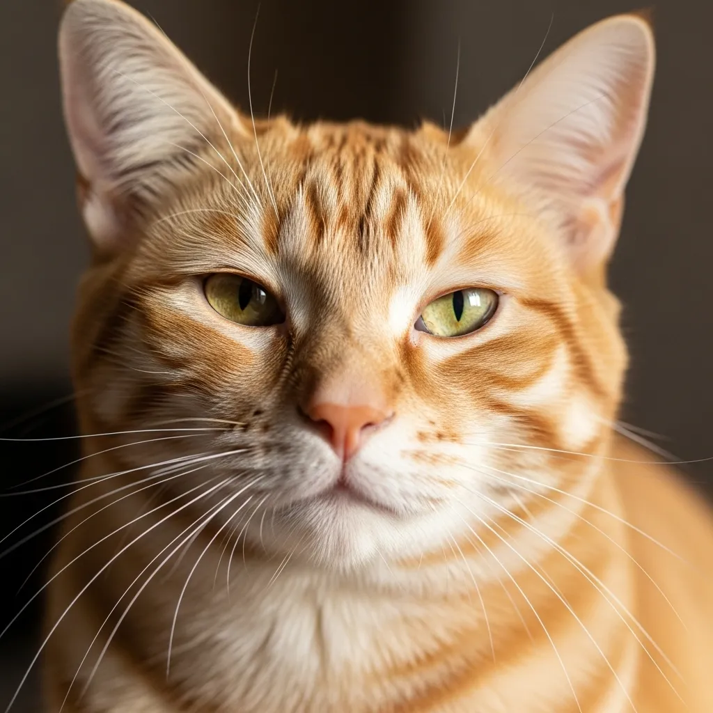 Cat slow blinking at camera showing trust and relaxation