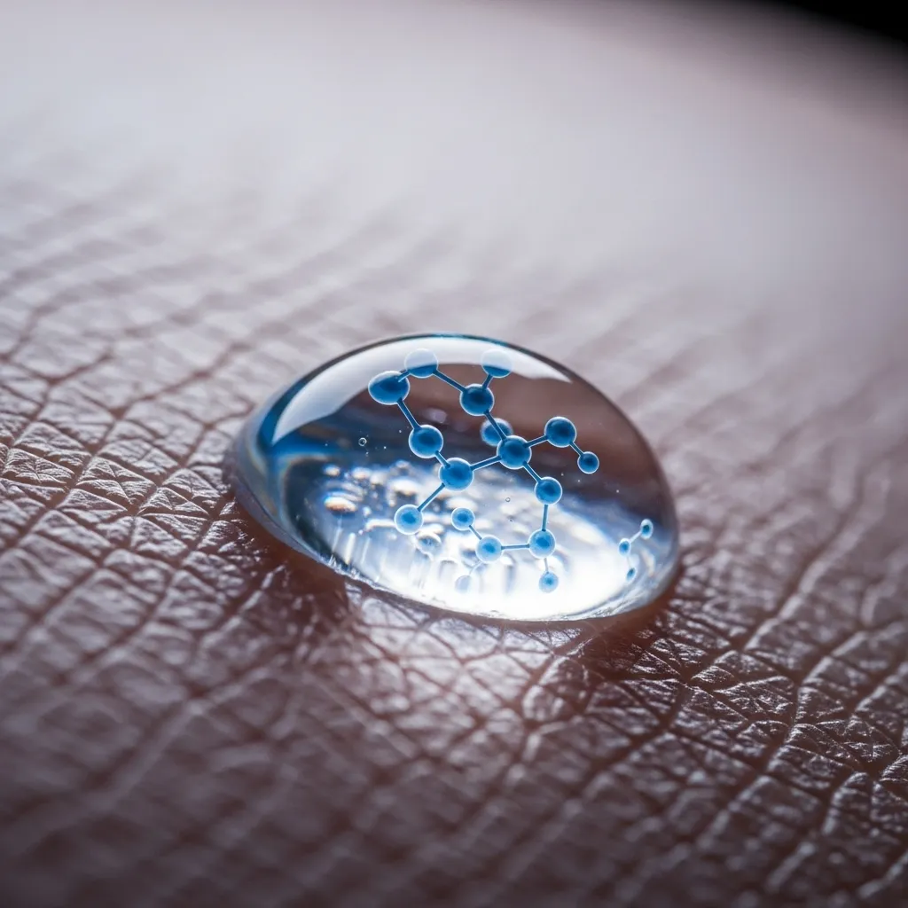Clear sweat droplet showing how ammonia exits through skin pores