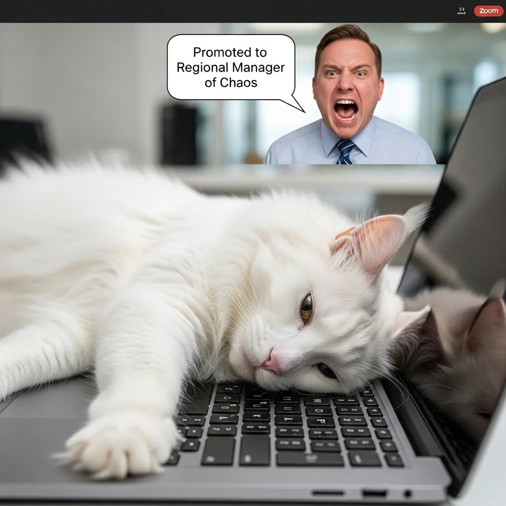 funny cat mischief - cat ruins Zoom meeting 2025 viral