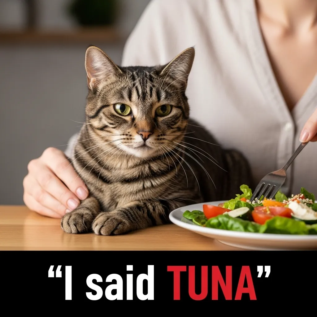 Daily Cat Memes 4 Relatable cat meme – cat judges your sad salad 2025