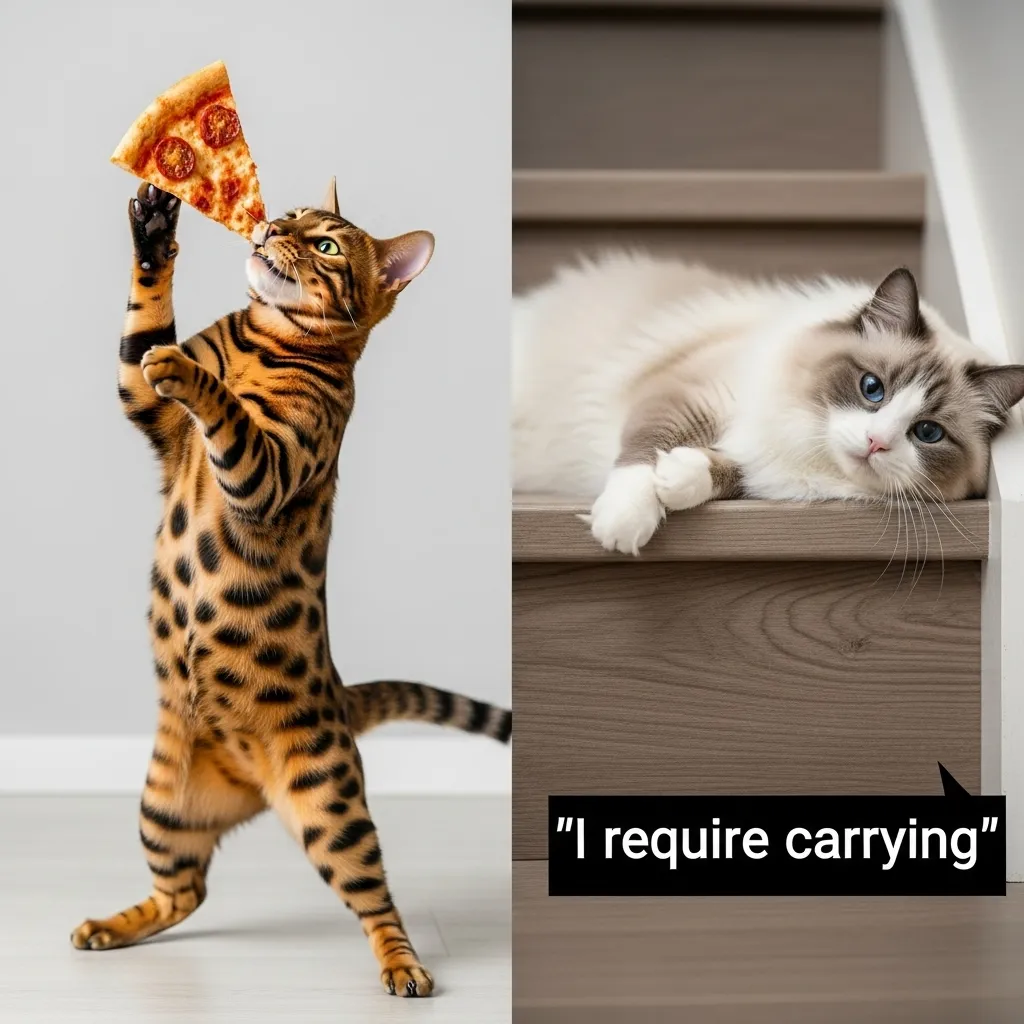 Daily Cat Memes 5 Chaos goblin cat memes 2025 – pizza thief Bengal + dramatic Ragdoll roadblock