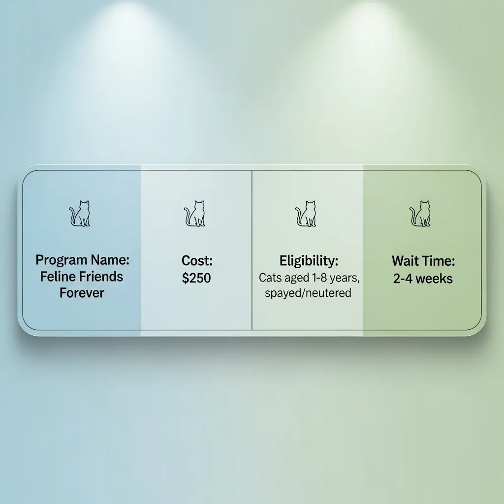 Comparison table of free and low-cost spay/neuter programs for stray cats in 2025