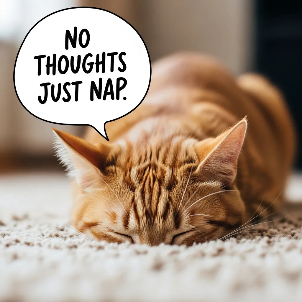 cat memes 2025 no thoughts just nap sleepy cat tiktok trend