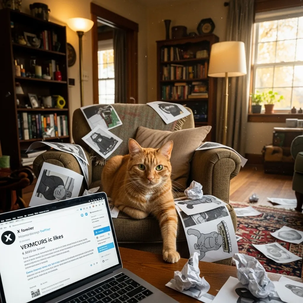 Ginger tabby cat giving the viral cat stare meme look that broke the internet in 2025