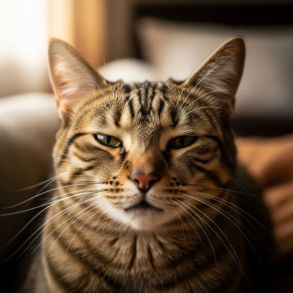 Cat giving slow blinks, one of the clearest signs your cat secretly loves you
