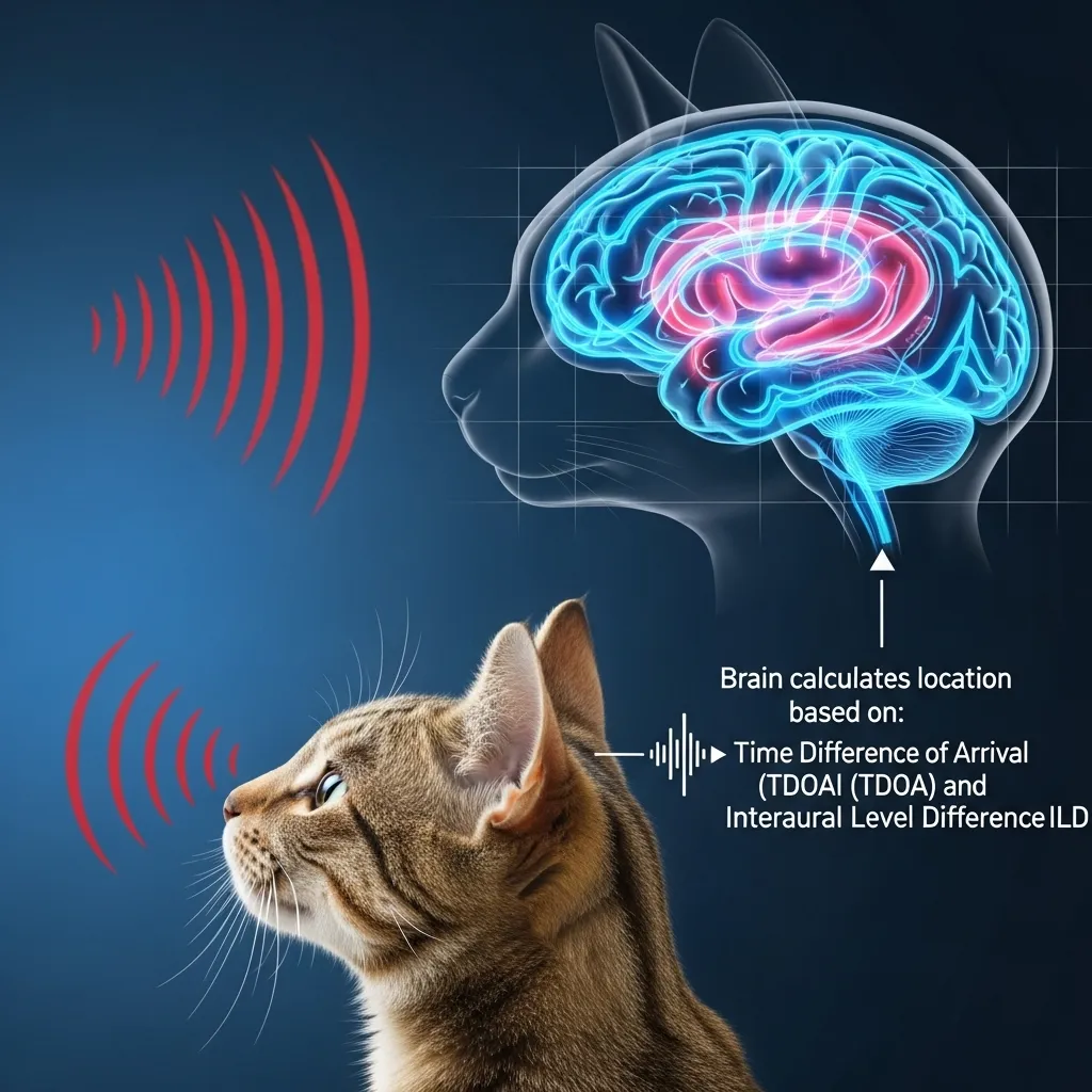 How cats locate sounds using interaural time and intensity differences