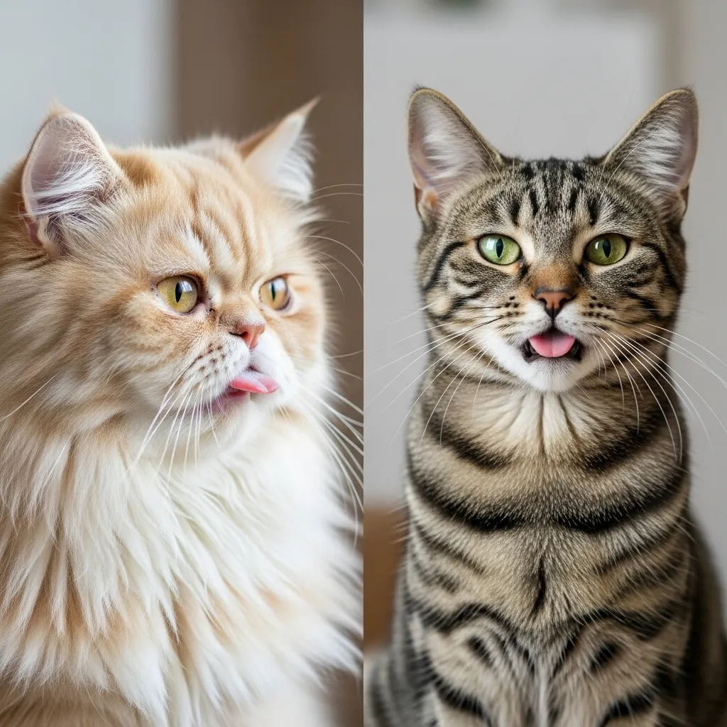 Why Is My Cat Sticking His Tongue Out 3 Persian cat vs regular cat – why flat-faced breeds often have their tongue out