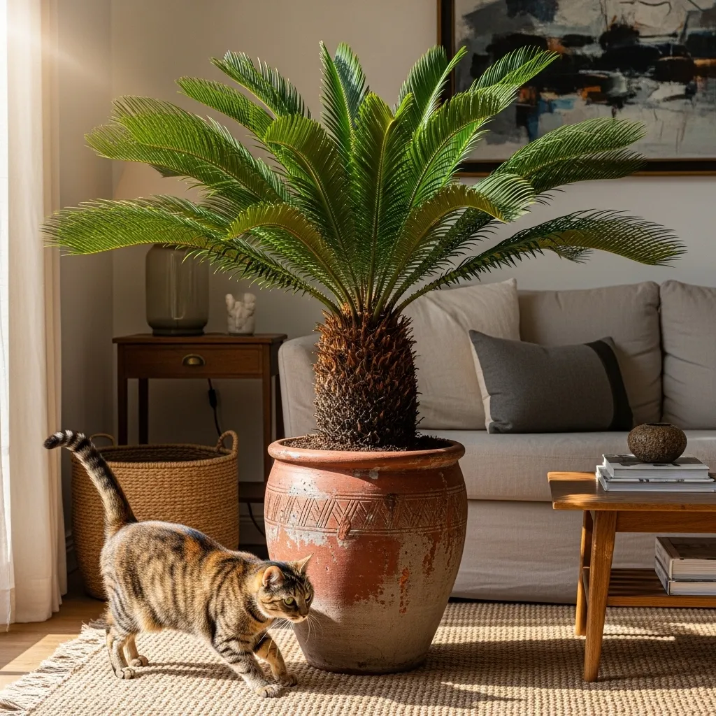 Sago palm – extremely toxic to cats and one of the hidden plant dangers in many homes