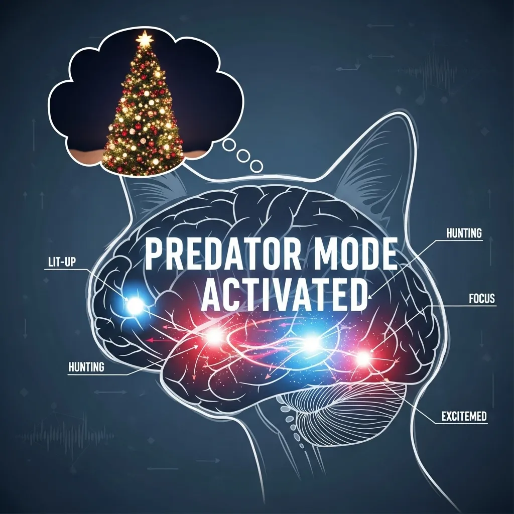 why cats attack Christmas trees scientific explanation meme
