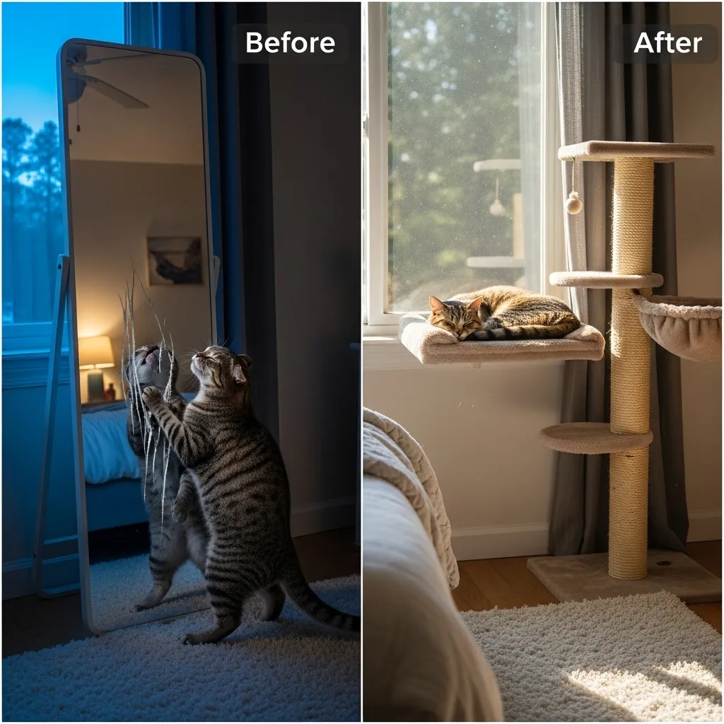 How to stop cat scratching mirror – real before and after results