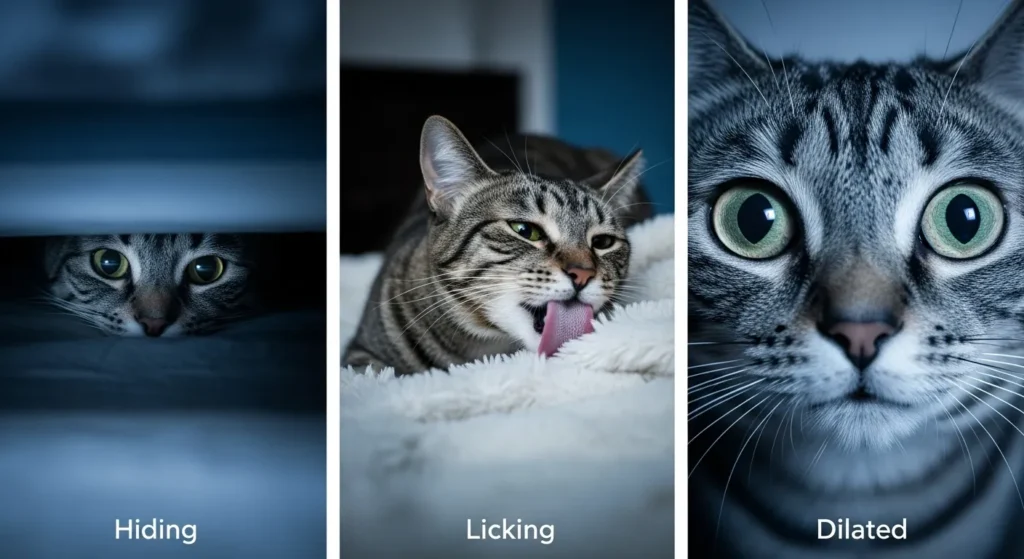 Cat stress and anxiety behaviors – watch for excessive blanket licking
