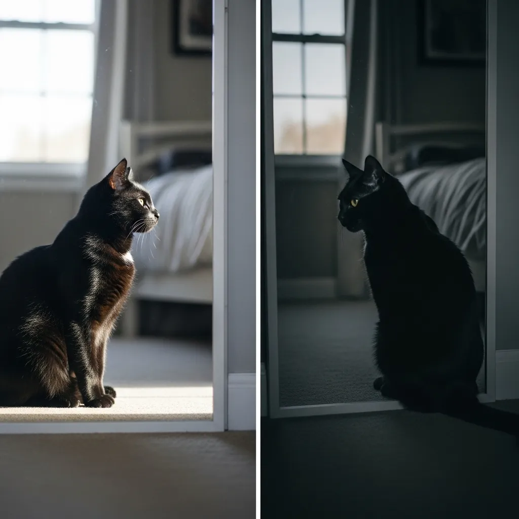 Cat mirror behavior day vs night – why cats scratch mirrors more after dark