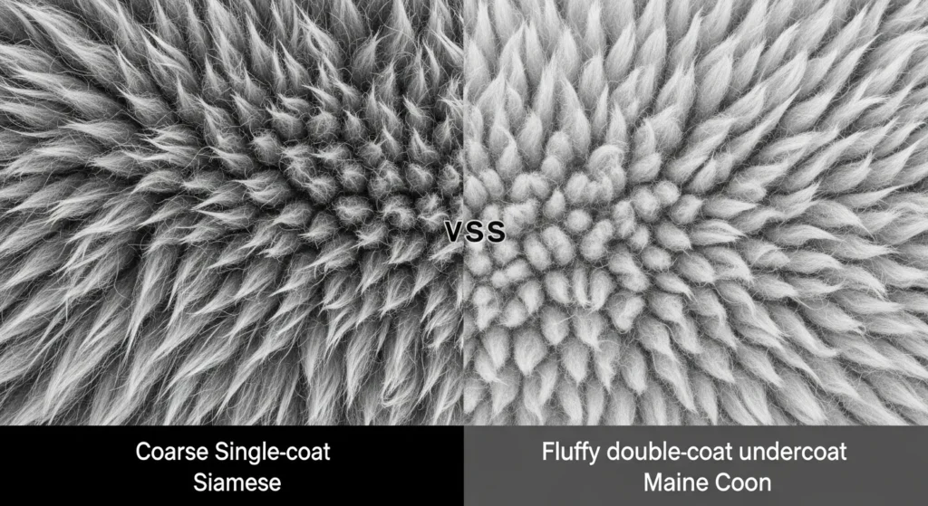 Double vs single cat coat comparison showing why double coats feel softer