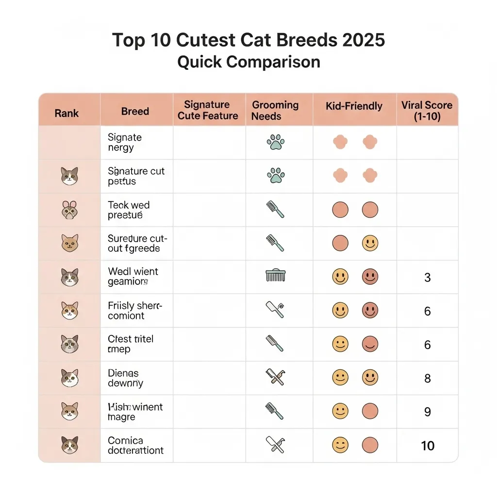 The Cutest Cat Breeds in the World 4 Top 10 cutest cat breeds comparison chart 2025 – grooming, personality, and viral factor