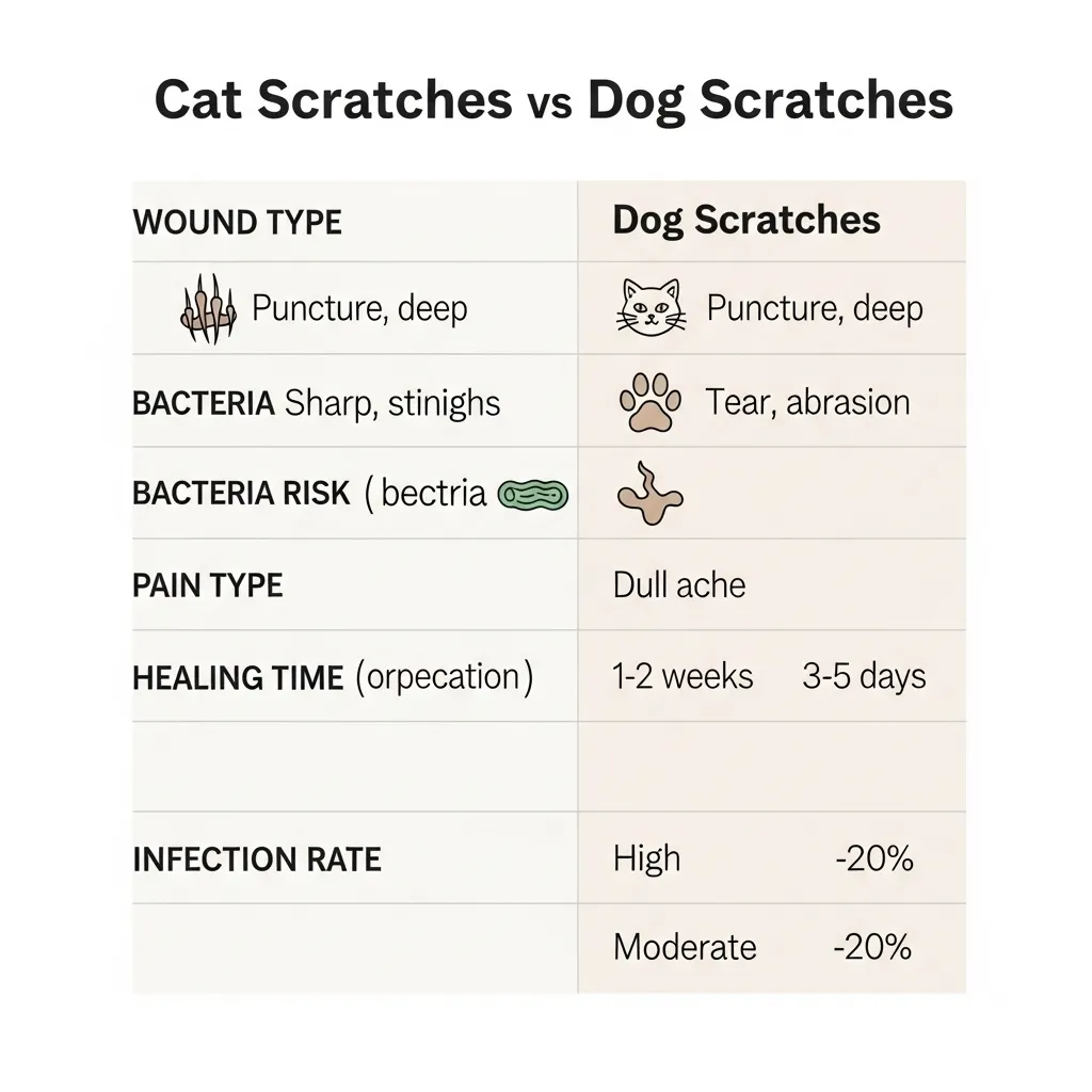 Cat scratches vs dog scratches comparison – why cat claw injuries burn and infect faster