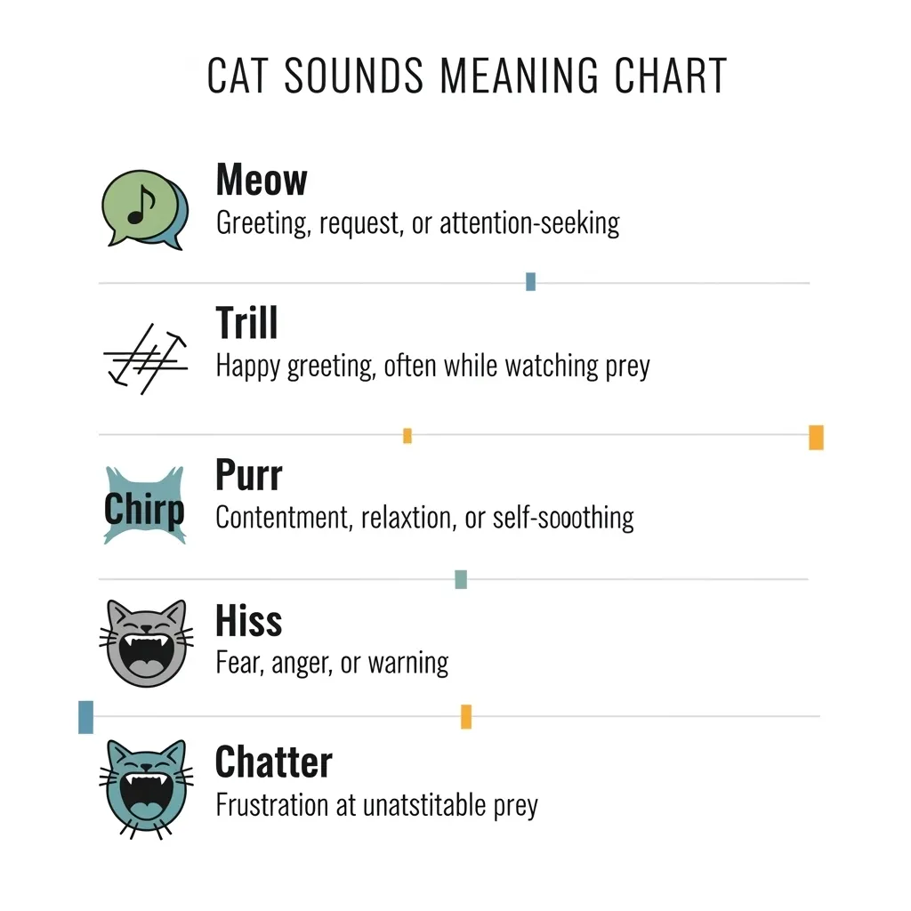  Cat sounds meaning chart including trilling vs meowing differences