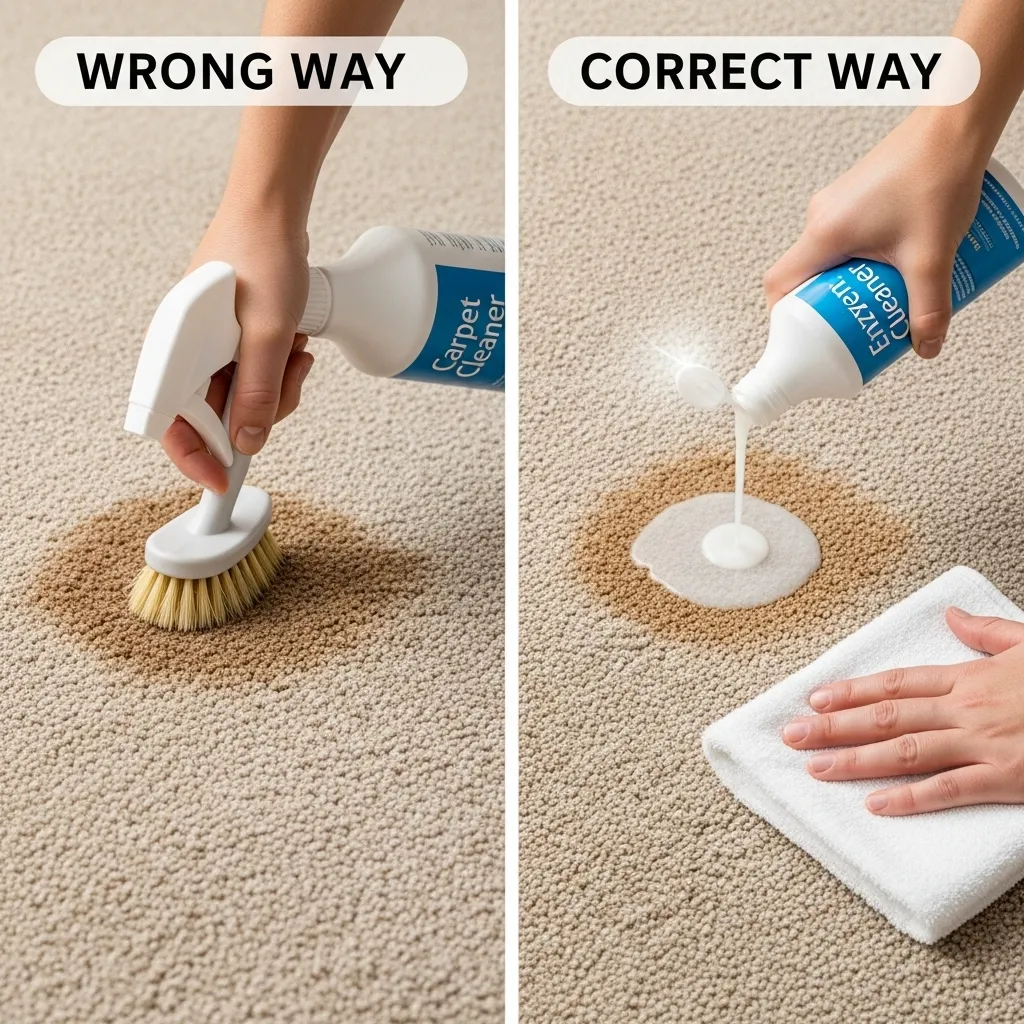 Correct vs incorrect way to treat cat poop stains in carpet