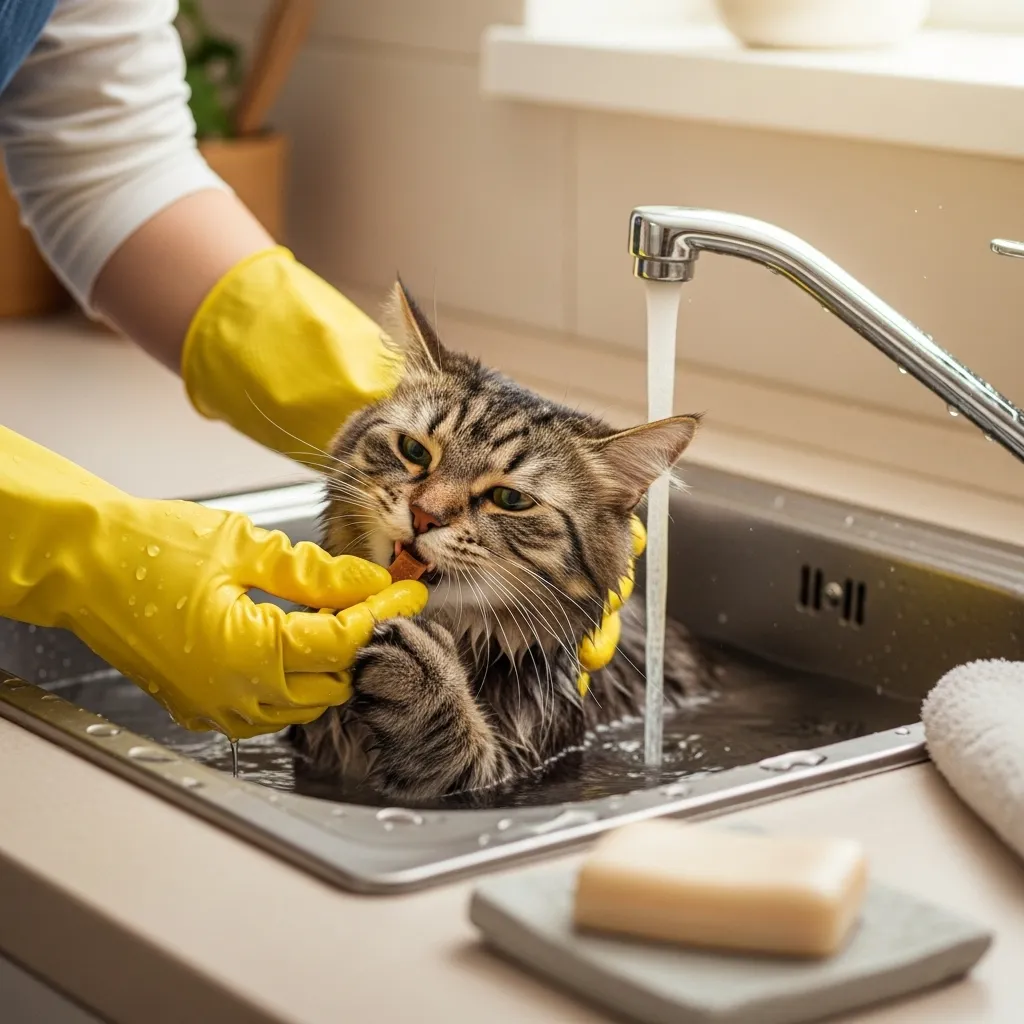 Weekly cat bath routine that dramatically reduces cat allergens