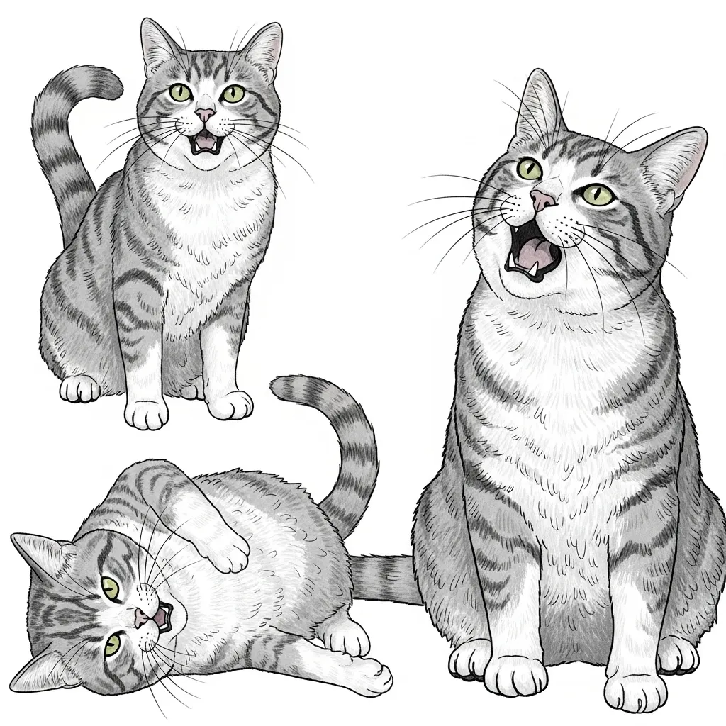 showing symptoms of cat in heat including rolling and meowing]