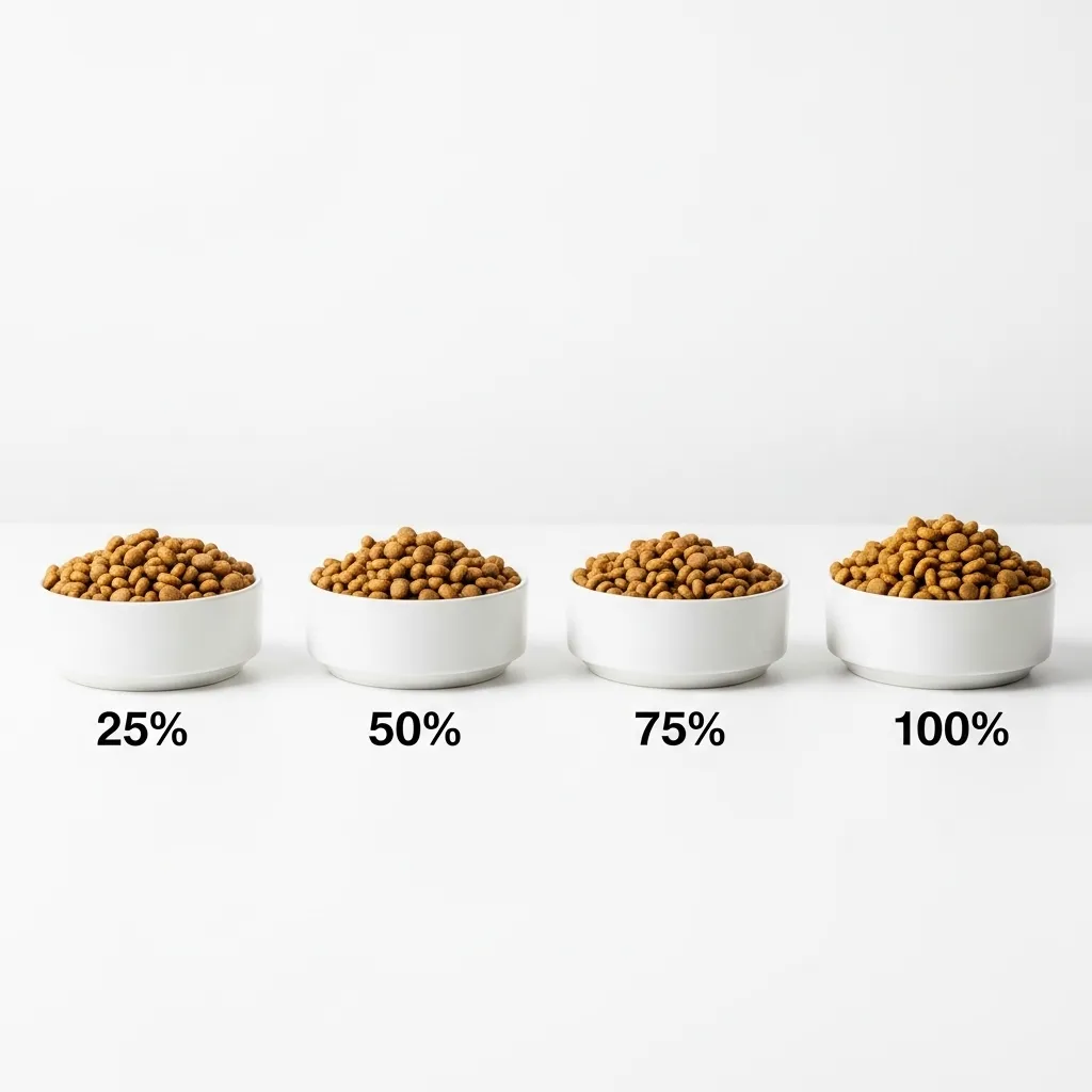  Visual guide showing how to switch cat food safely over 14 days